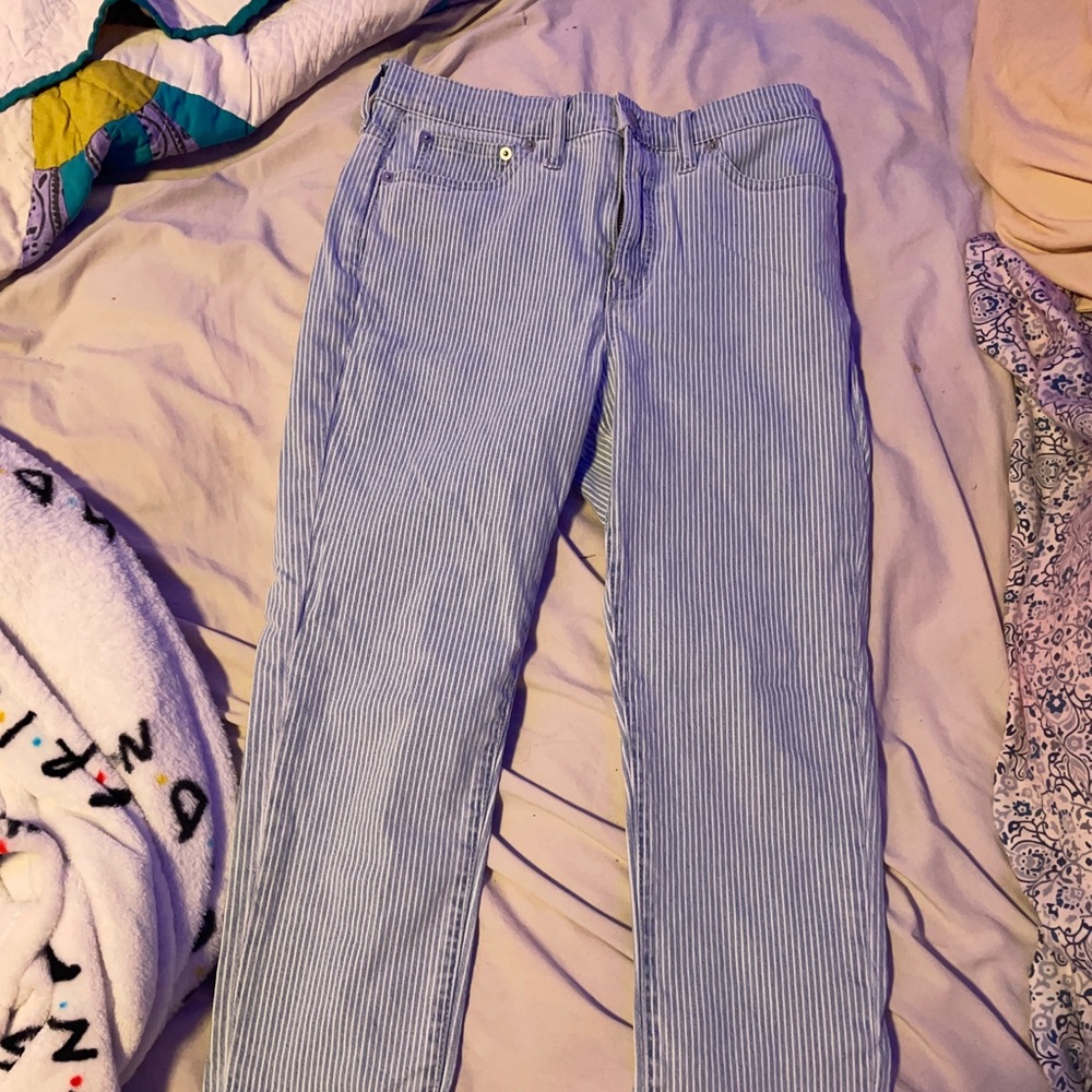 J.crew skinny jeans with white lines, waist size 27